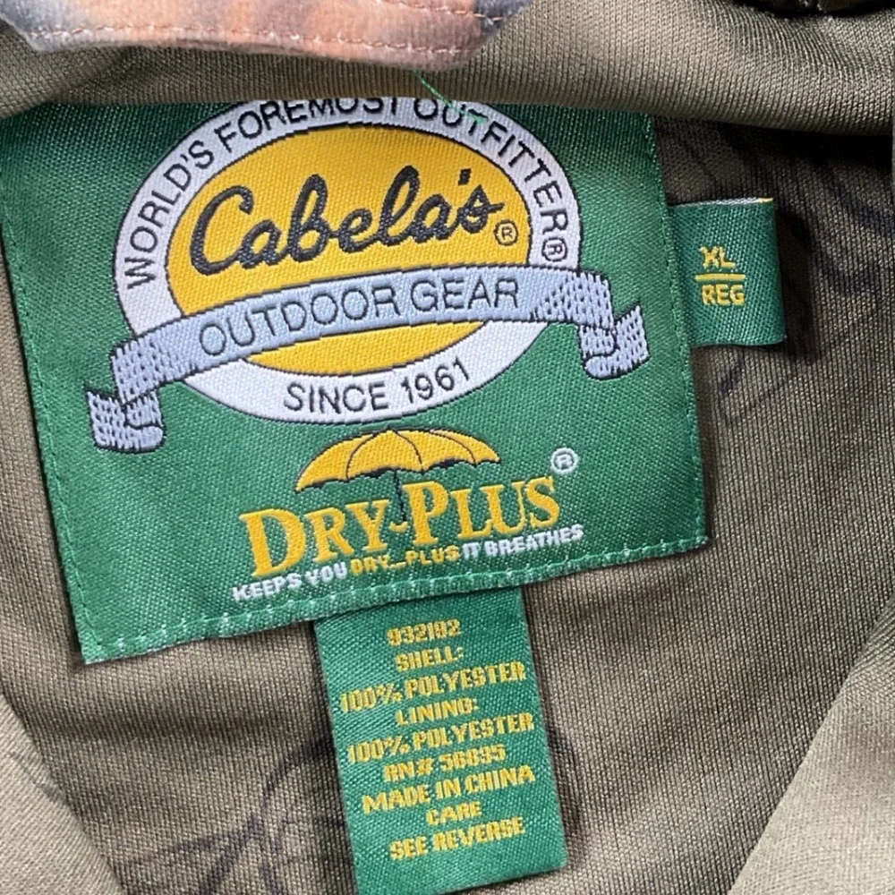 Cabelas Dry-Plus ScentLok Mossy Oak Camo Hunting Jacket Mens XL Regular Hooded